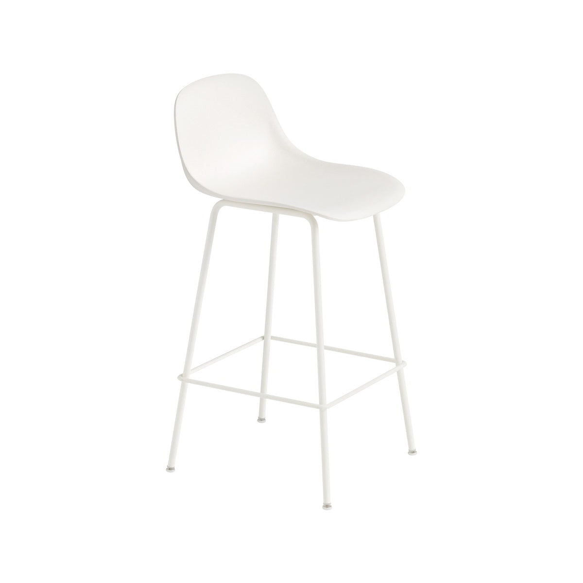 Fiber Counter Stool - Tube Base, With, Natural White - Stools - Muuto