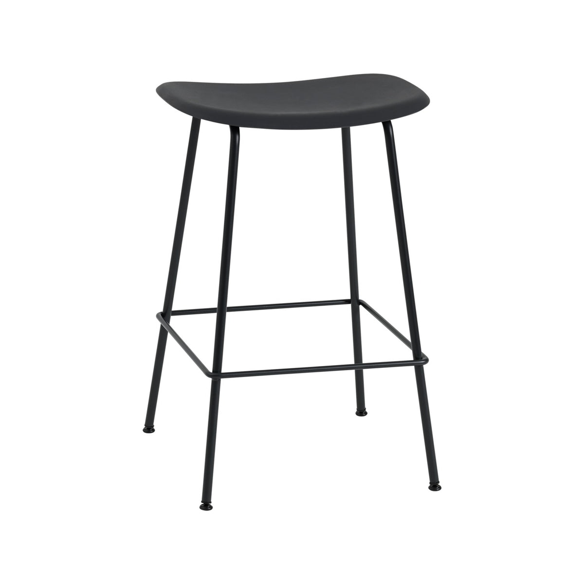 Fiber Counter Stool - Tube Base, Without, Black - Stools - Muuto