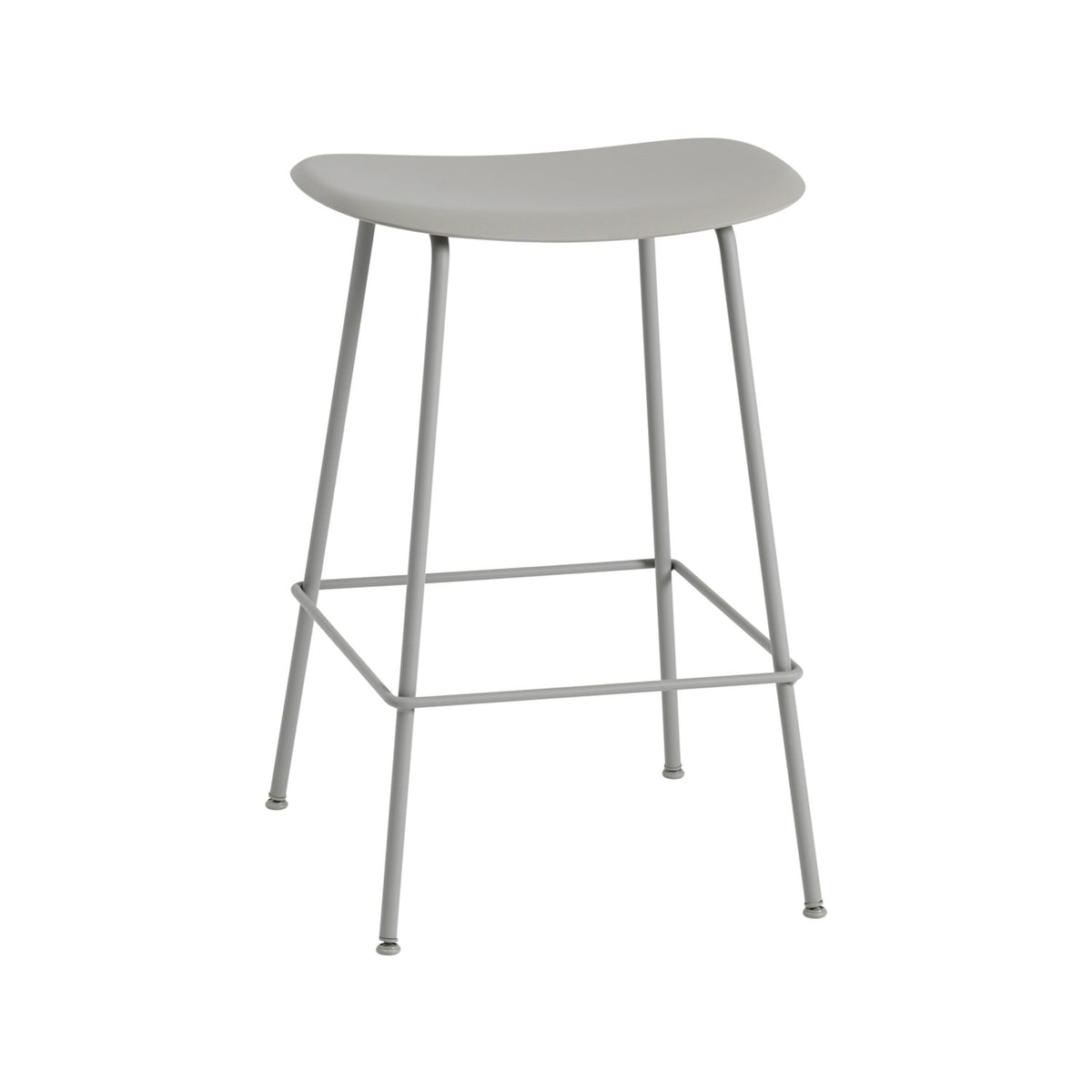 Fiber Counter Stool - Tube Base, Without, Grey - Stools - Muuto
