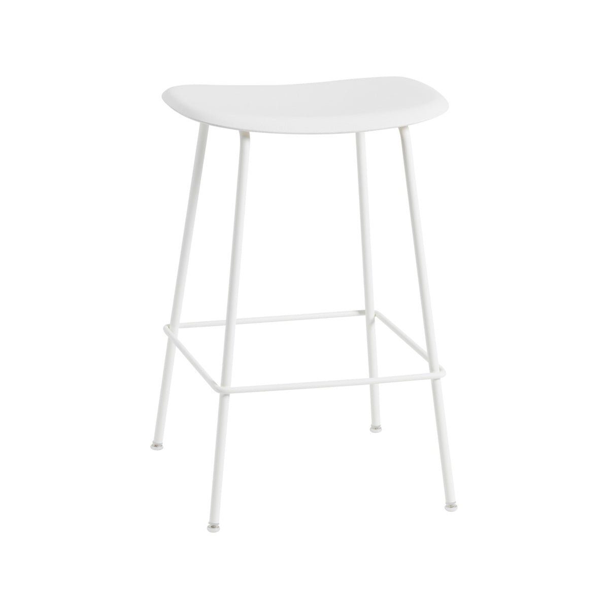 Fiber Counter Stool - Tube Base, Without, Natural White - Stools - Muuto