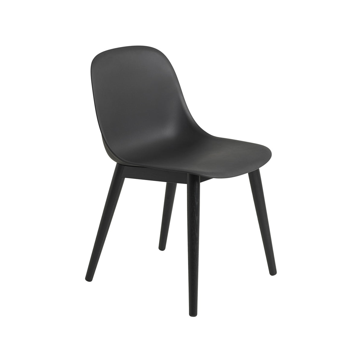 Fiber Side Chair - Wood Base, Black - Chairs - Muuto