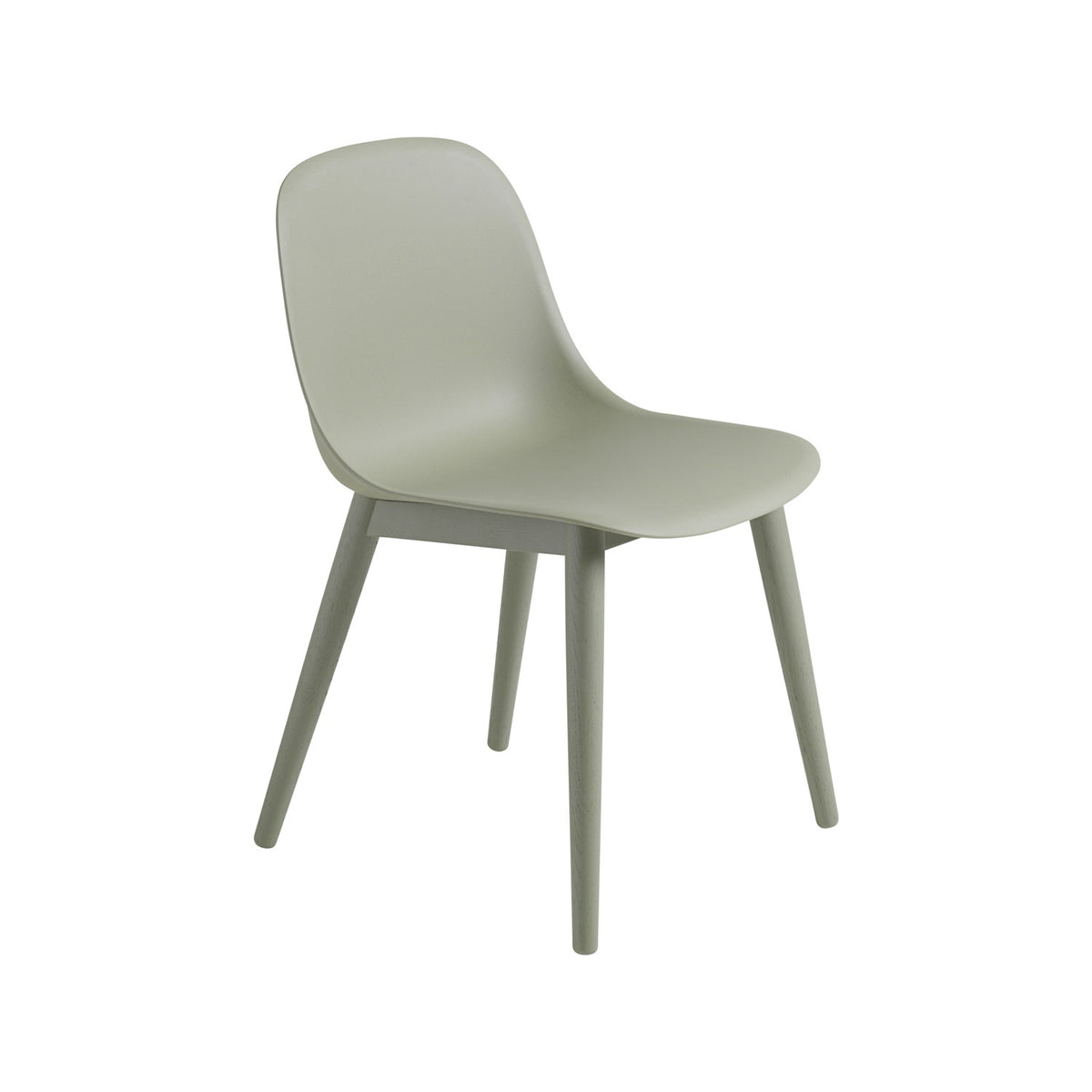 Fiber Side Chair - Wood Base, Dusty Green - Chairs - Muuto