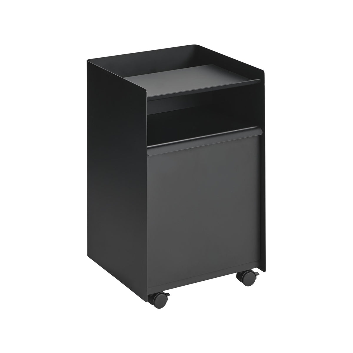 Folded Trolley - Low, Drawer, Black - Trolleys - Muuto