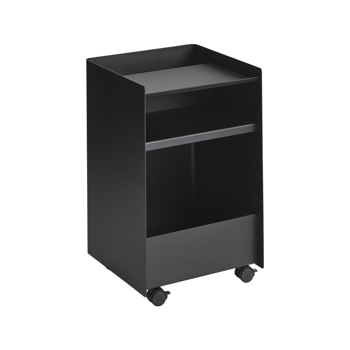 Folded Trolley - Low, Open, Black - Trolleys - Muuto