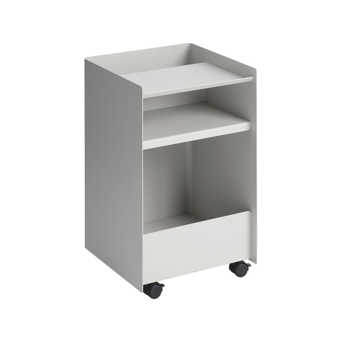 Folded Trolley - Low, Open, Grey - Trolleys - Muuto