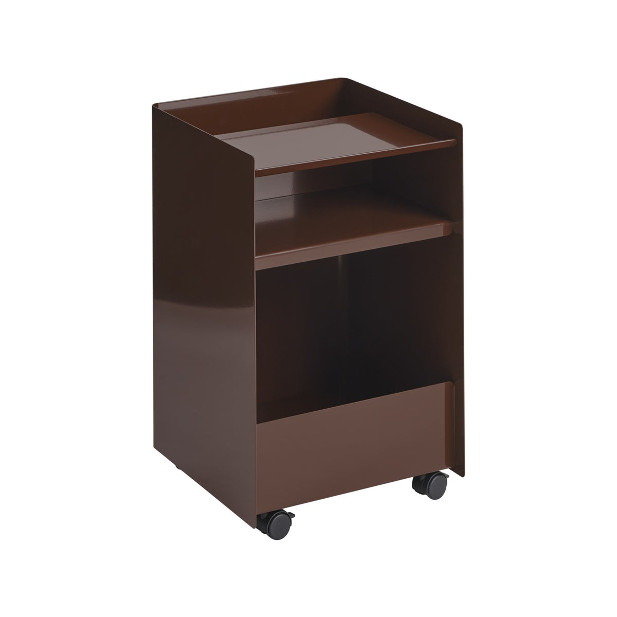 Folded Trolley - Low, Open, Dark Red - Trolleys - Muuto