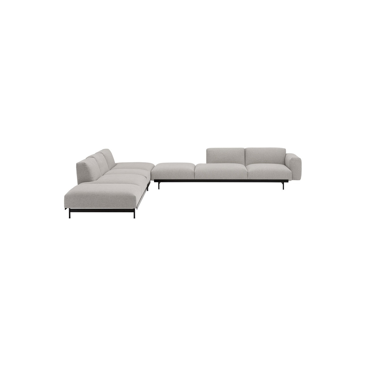 In Situ Modular Sofa - Corner, Configuration 9, Clay 12 / Black - Sofas - Muuto