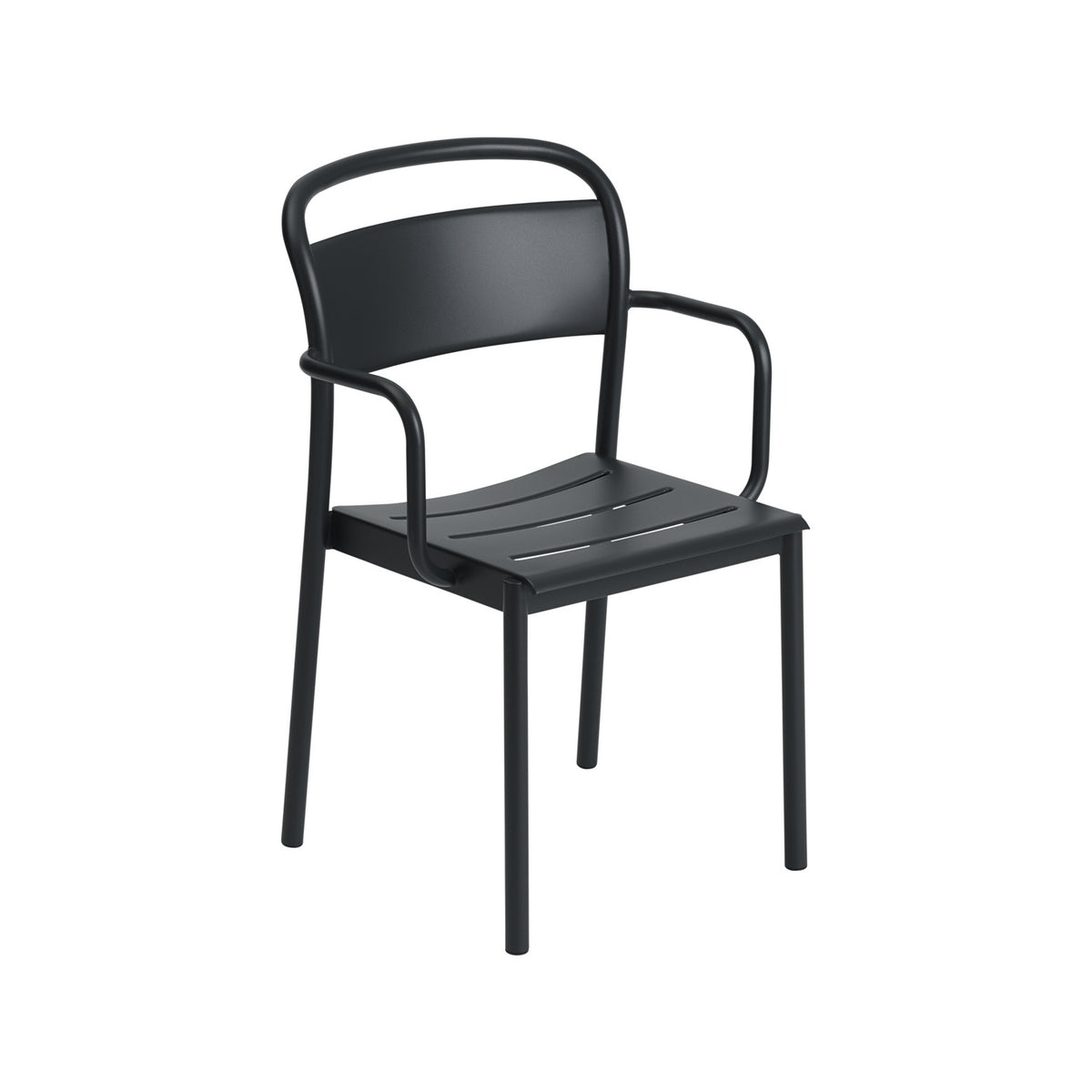 Linear Steel Armchair - Anthracite Black - Outdoor Dining Chairs - Muuto