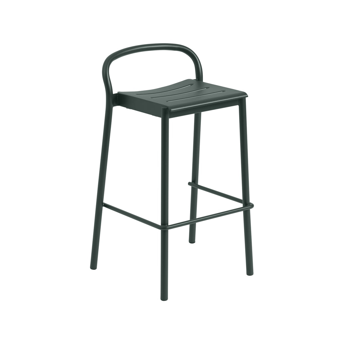 Linear Steel Bar Stool - Dark Green - Outdoor Bar & Counter Stools - Muuto