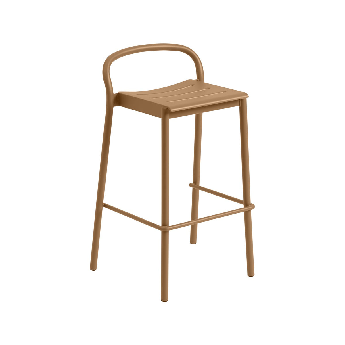 Linear Steel Bar Stool - Burnt Orange - Outdoor Bar & Counter Stools - Muuto
