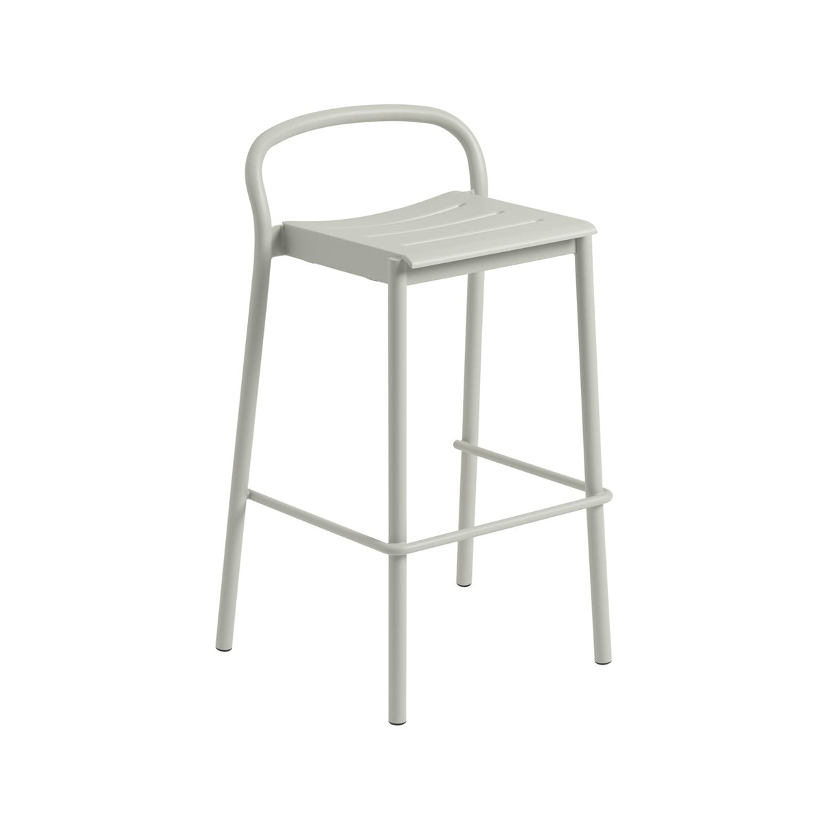 Linear Steel Bar Stool - Grey - Outdoor Bar & Counter Stools - Muuto