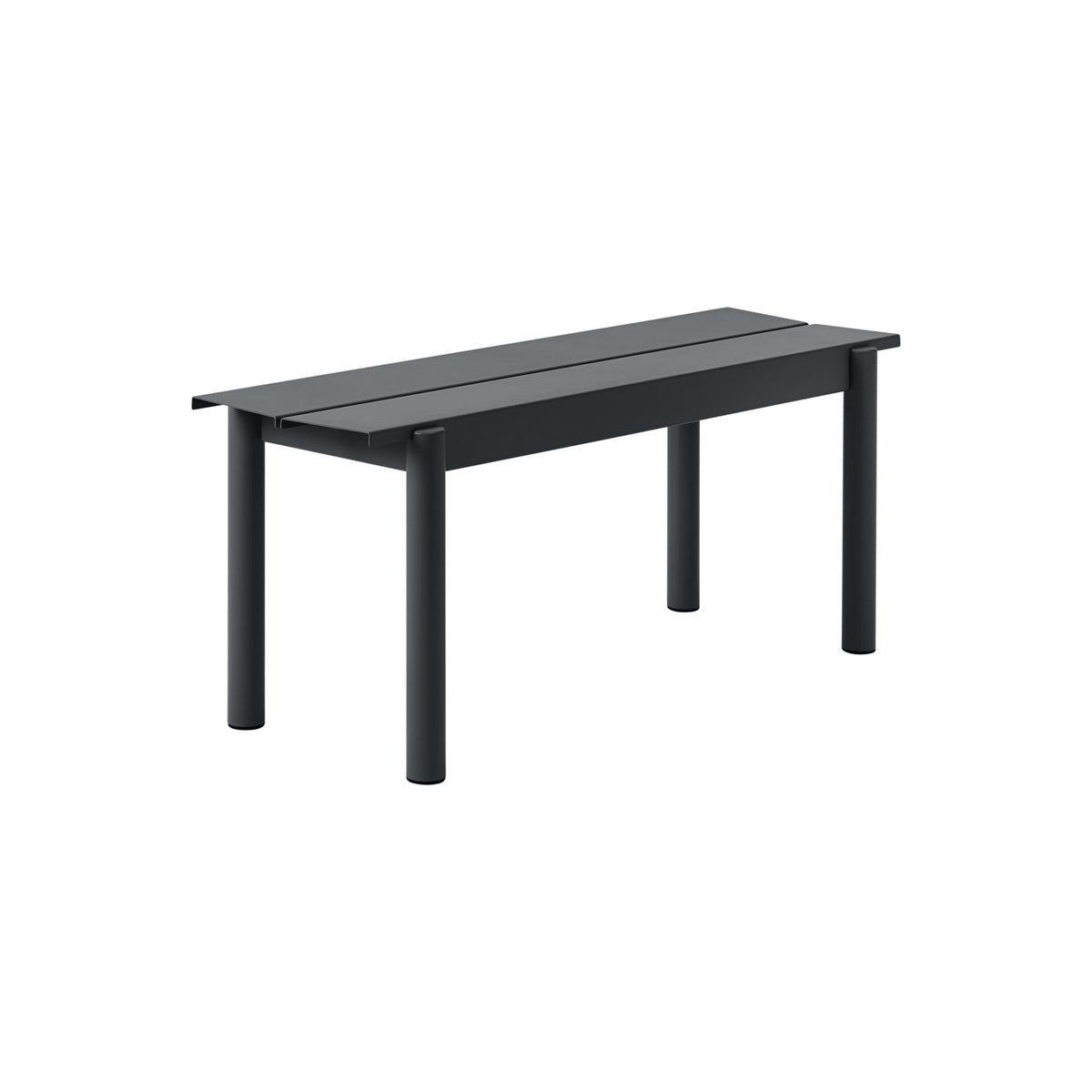 Linear Steel Bench - 110 cm, Anthracite Black - Outdoor Benches - Muuto