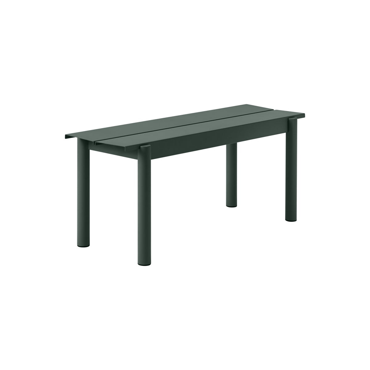Linear Steel Bench - 110 cm, Dark Green - Outdoor Benches - Muuto