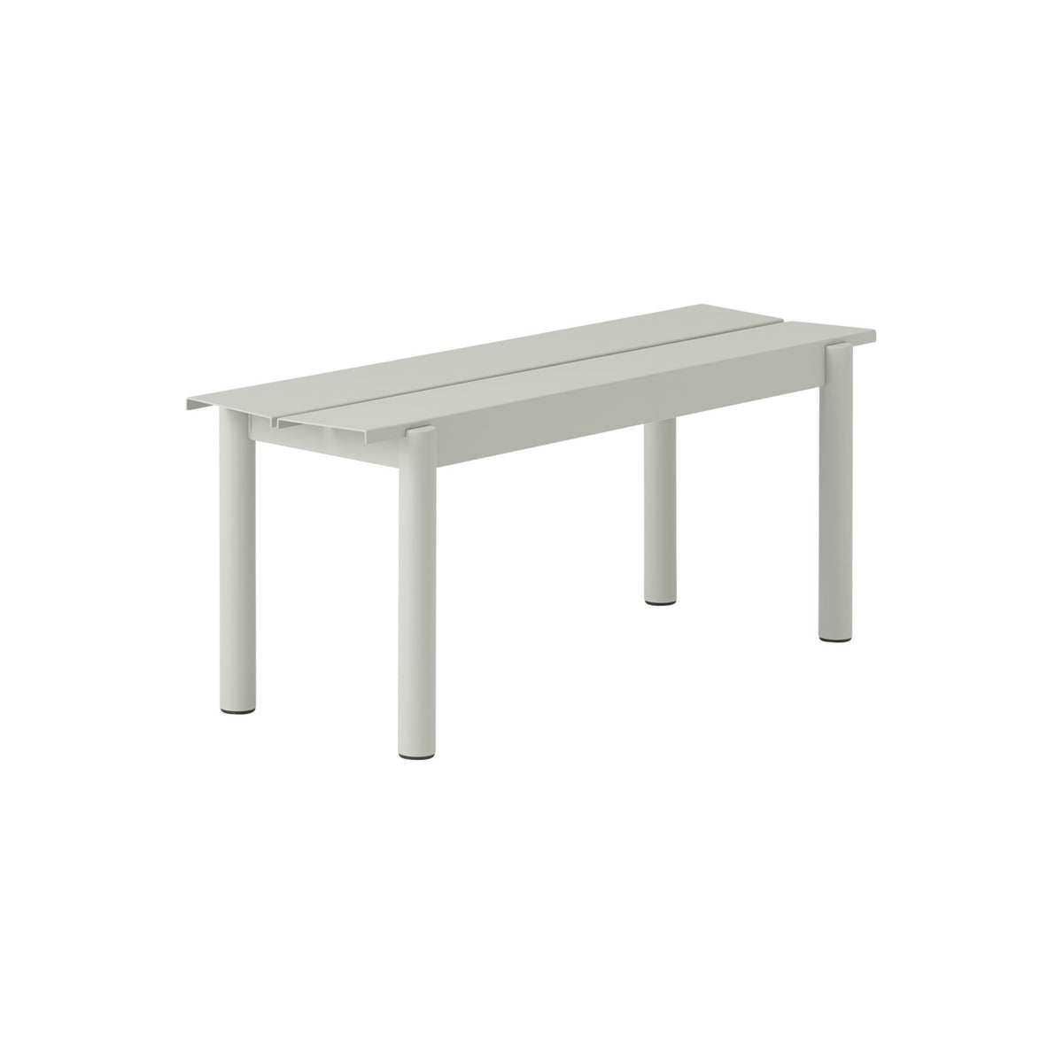 Linear Steel Bench - 110 cm, Grey - Outdoor Benches - Muuto