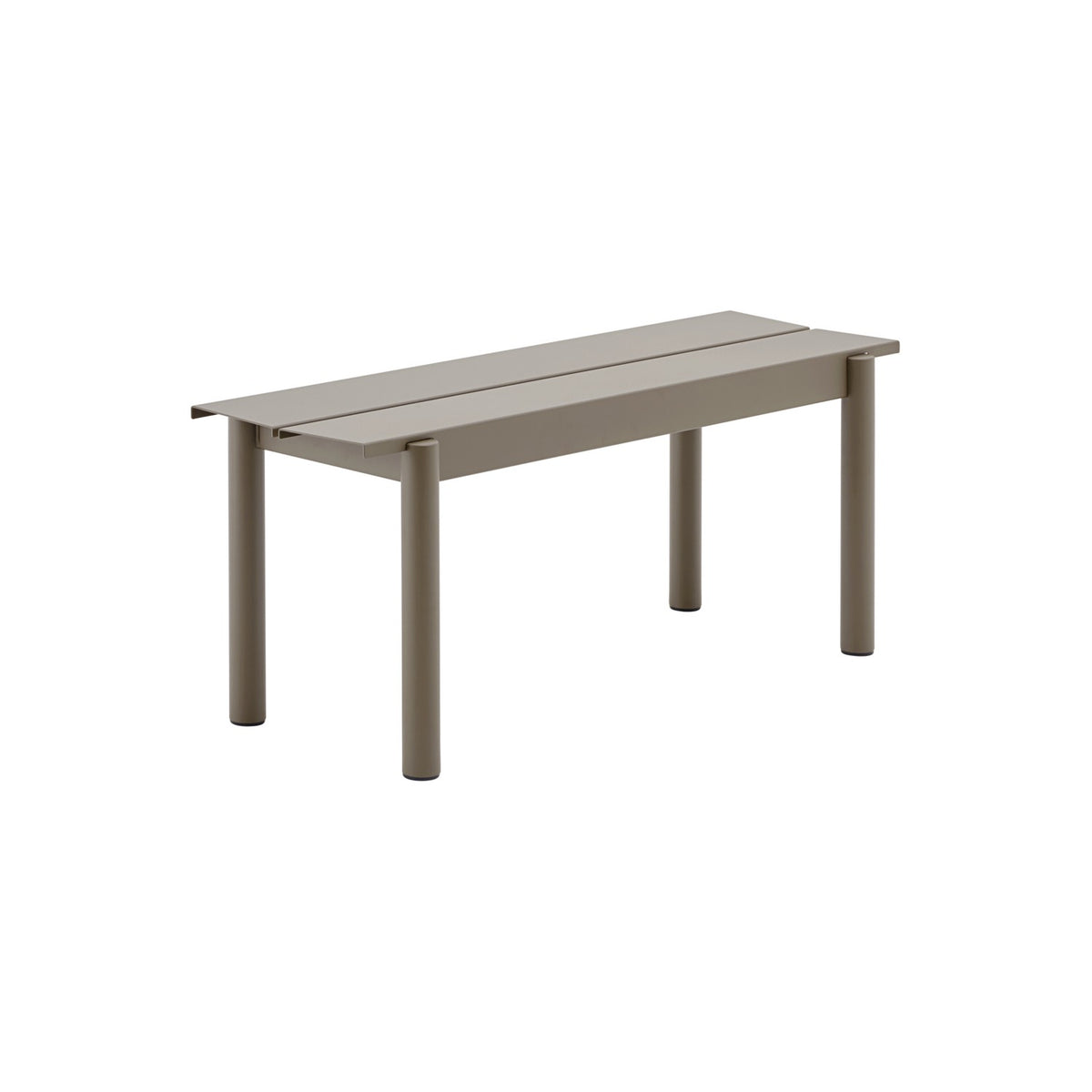 Linear Steel Bench - 110 cm, Taupe - Outdoor Benches - Muuto