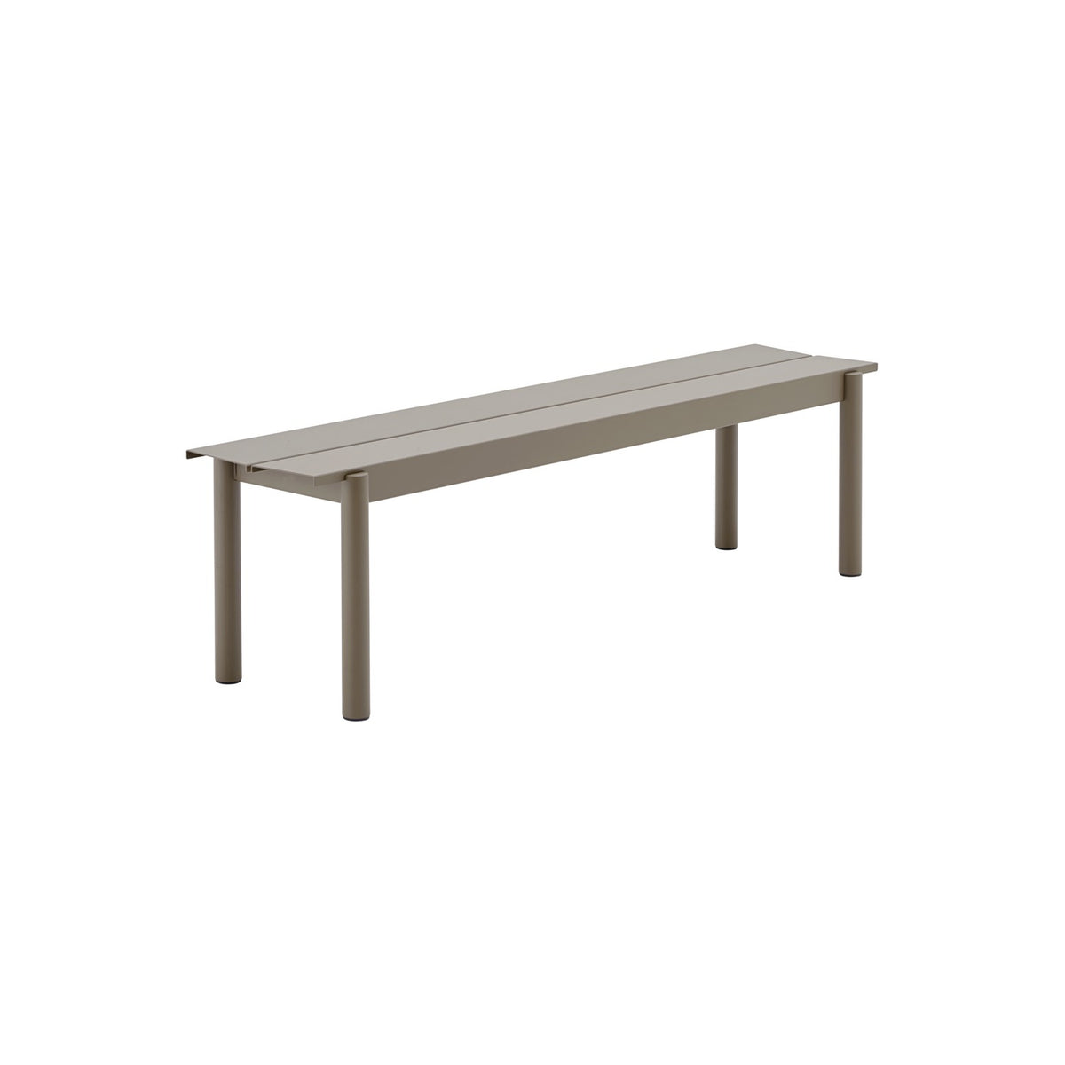 Linear Steel Bench - 170 cm, Taupe - Outdoor Benches - Muuto