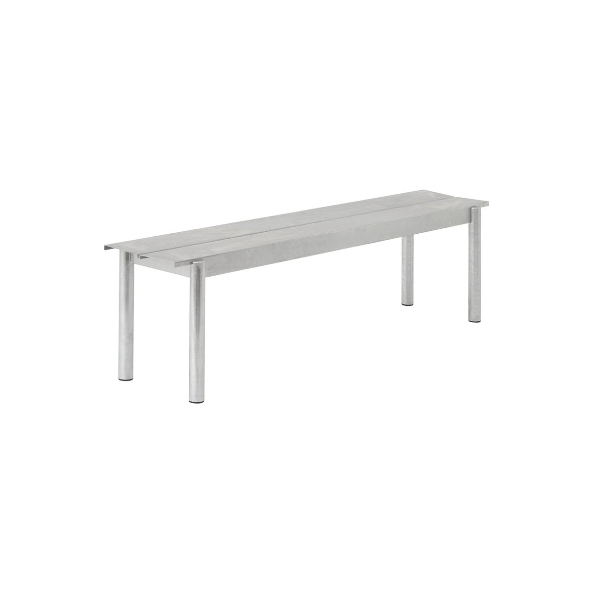Linear Steel Bench - 170 cm, Warm Galvanized Steel - Outdoor Benches - Muuto