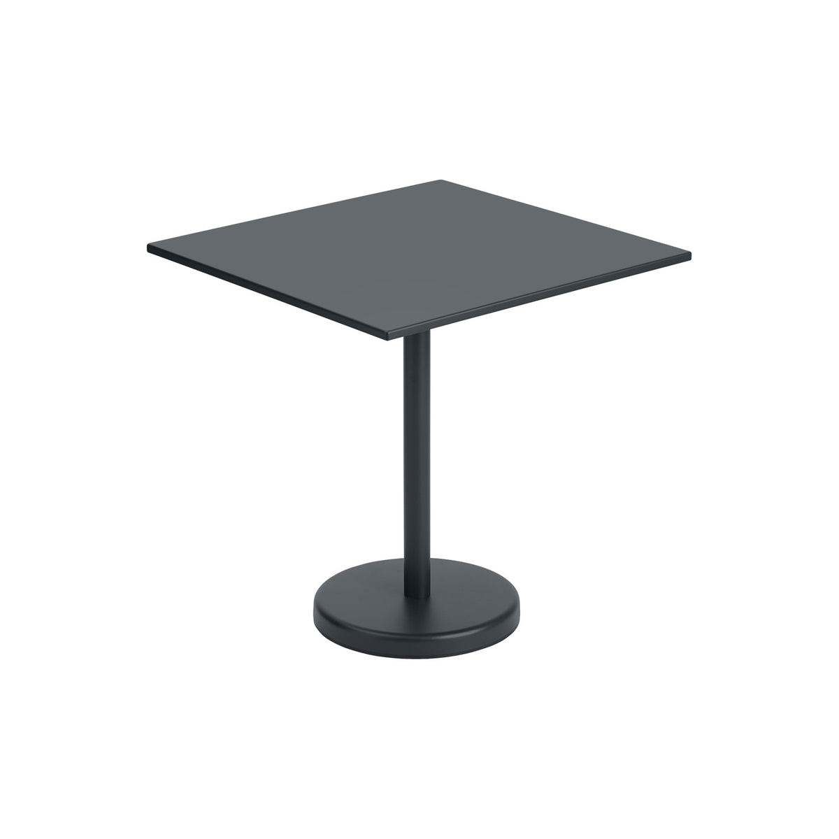 Linear Steel Café Table - 70 × 70 cm, Anthracite Black - Outdoor Dining Tables - Muuto