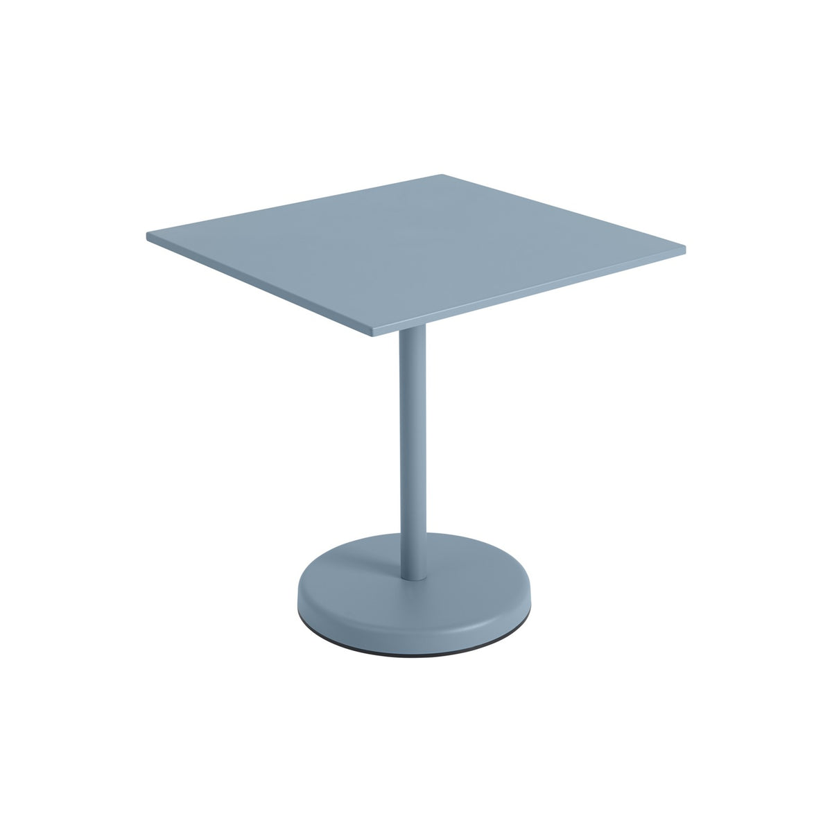Linear Steel Café Table - 70 × 70 cm, Pale Blue - Outdoor Dining Tables - Muuto