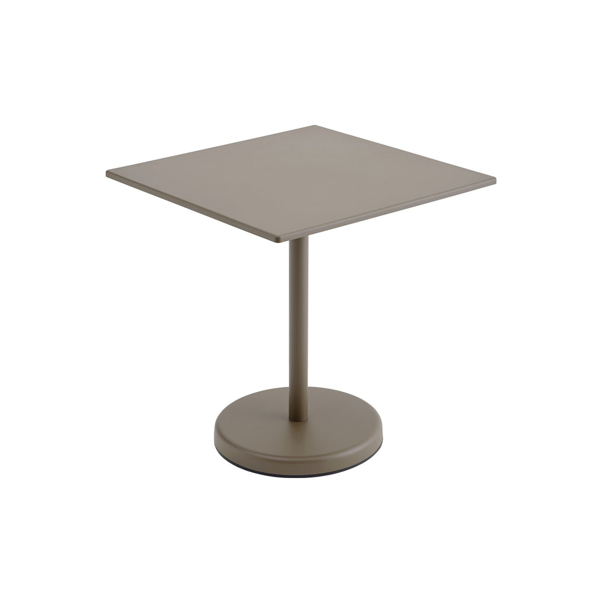 Linear Steel Café Table - 70 × 70 cm, Taupe - Outdoor Dining Tables - Muuto