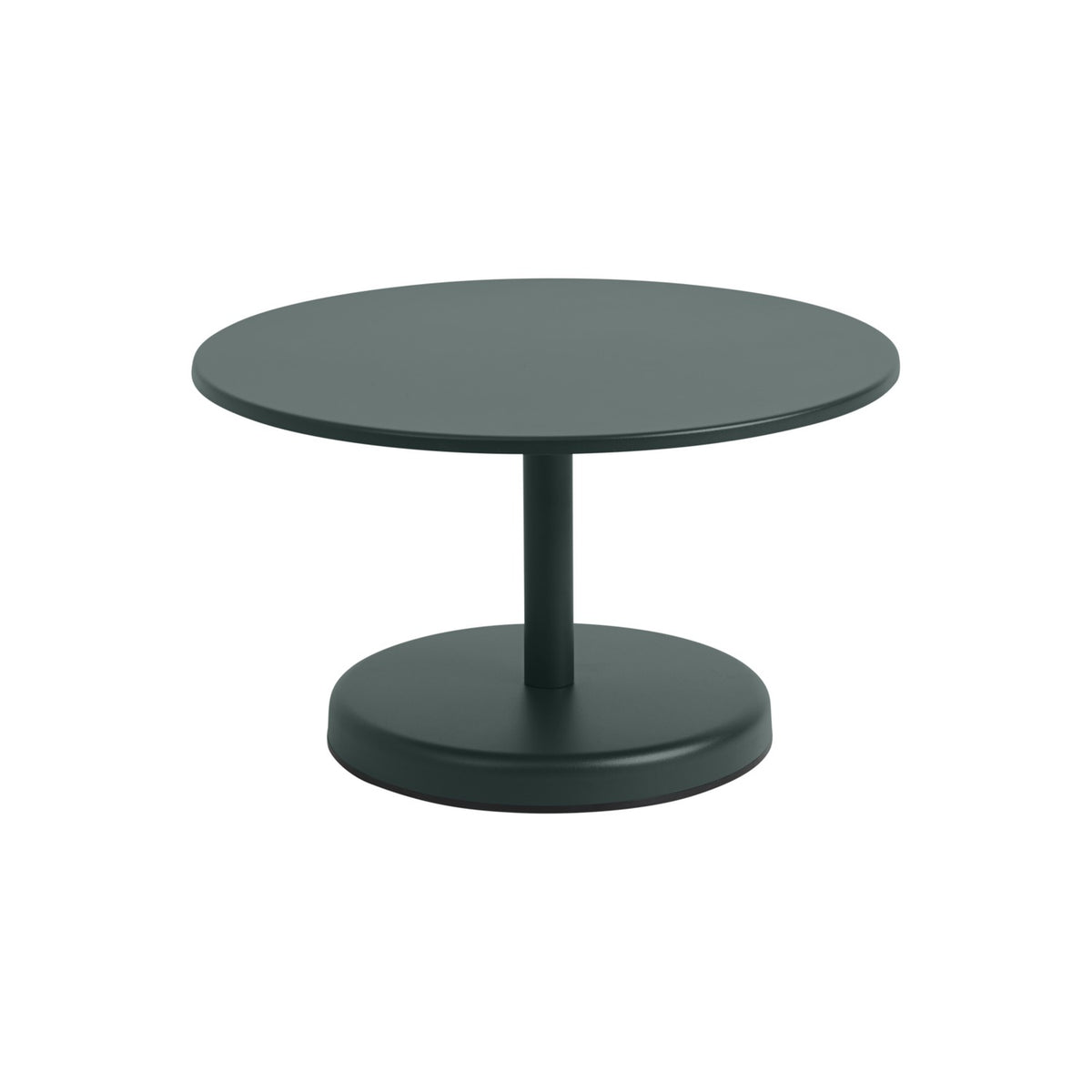 Linear Steel Coffee Table - Ø 70 cm, Dark Green - Outdoor Coffee Tables - Muuto