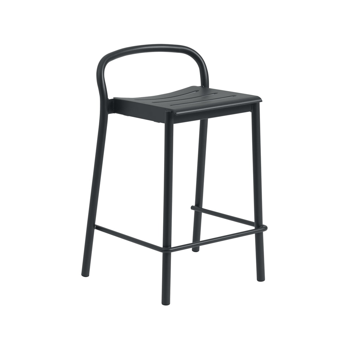 Linear Steel Counter Stool - Anthracite Black - Outdoor Bar & Counter Stools - Muuto