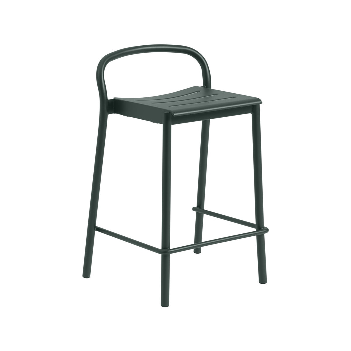 Linear Steel Counter Stool - Dark Green - Outdoor Bar & Counter Stools - Muuto