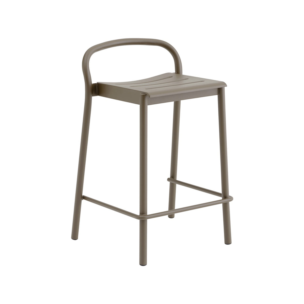 Linear Steel Counter Stool - Taupe - Outdoor Bar & Counter Stools - Muuto