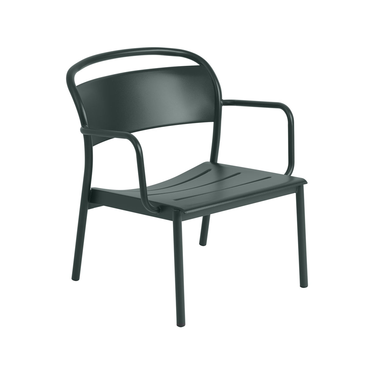 Linear Steel Lounge Armchair - Dark Green - Outdoor Lounge Chairs - Muuto
