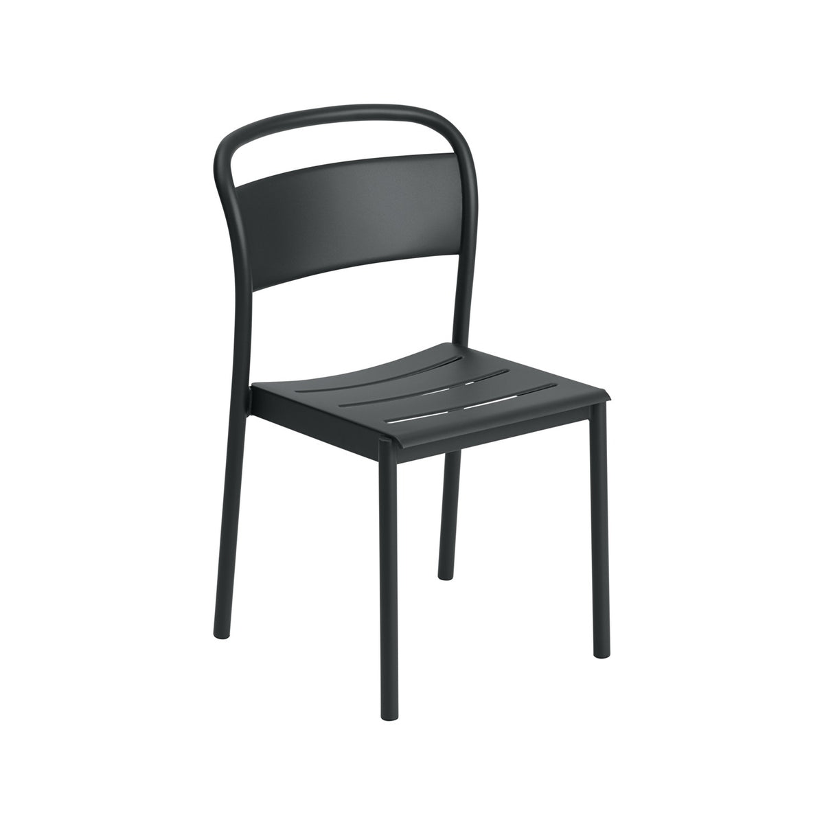 Linear Steel Side Chair - Anthracite Black - Outdoor Dining Chairs - Muuto