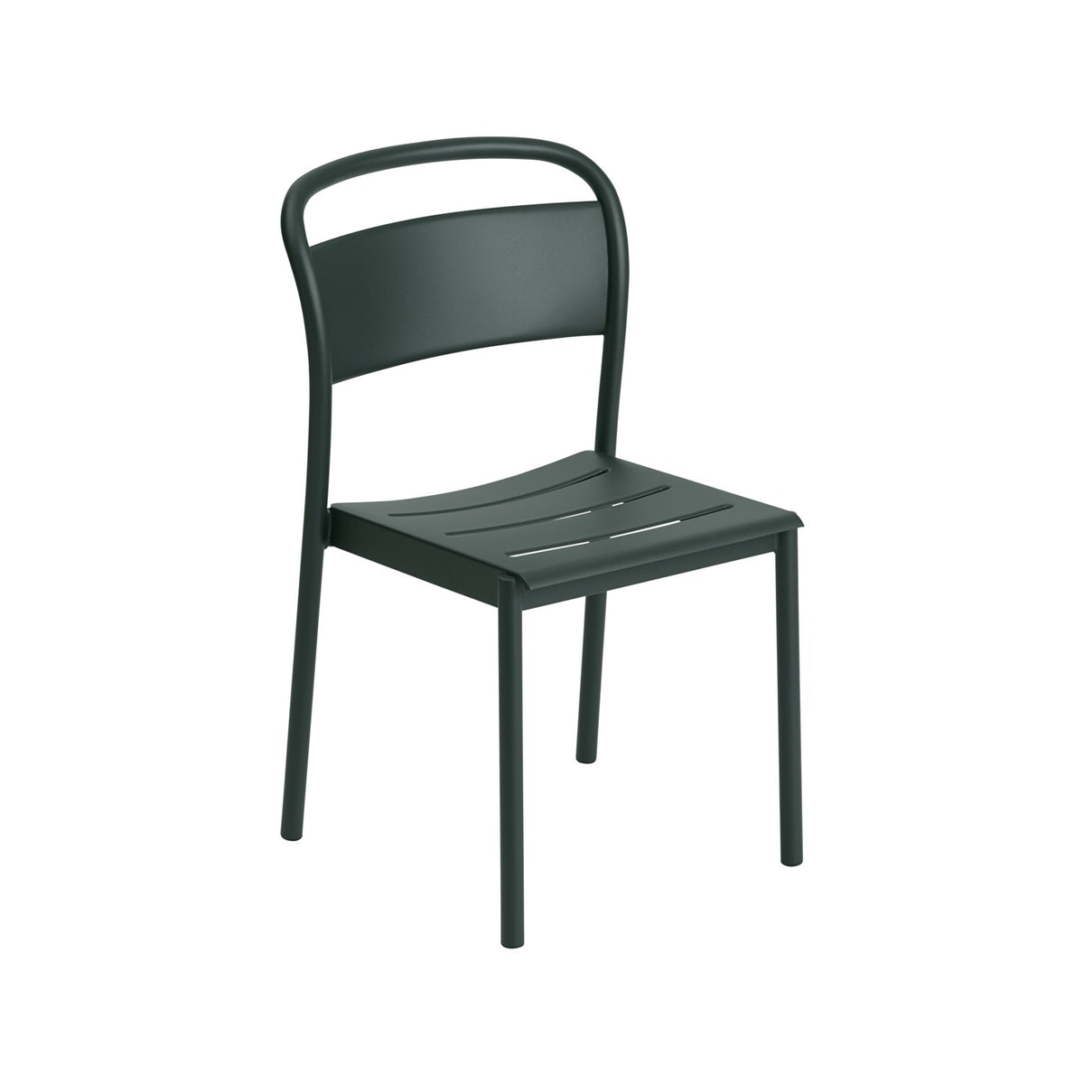 Linear Steel Side Chair - Dark Green - Outdoor Dining Chairs - Muuto