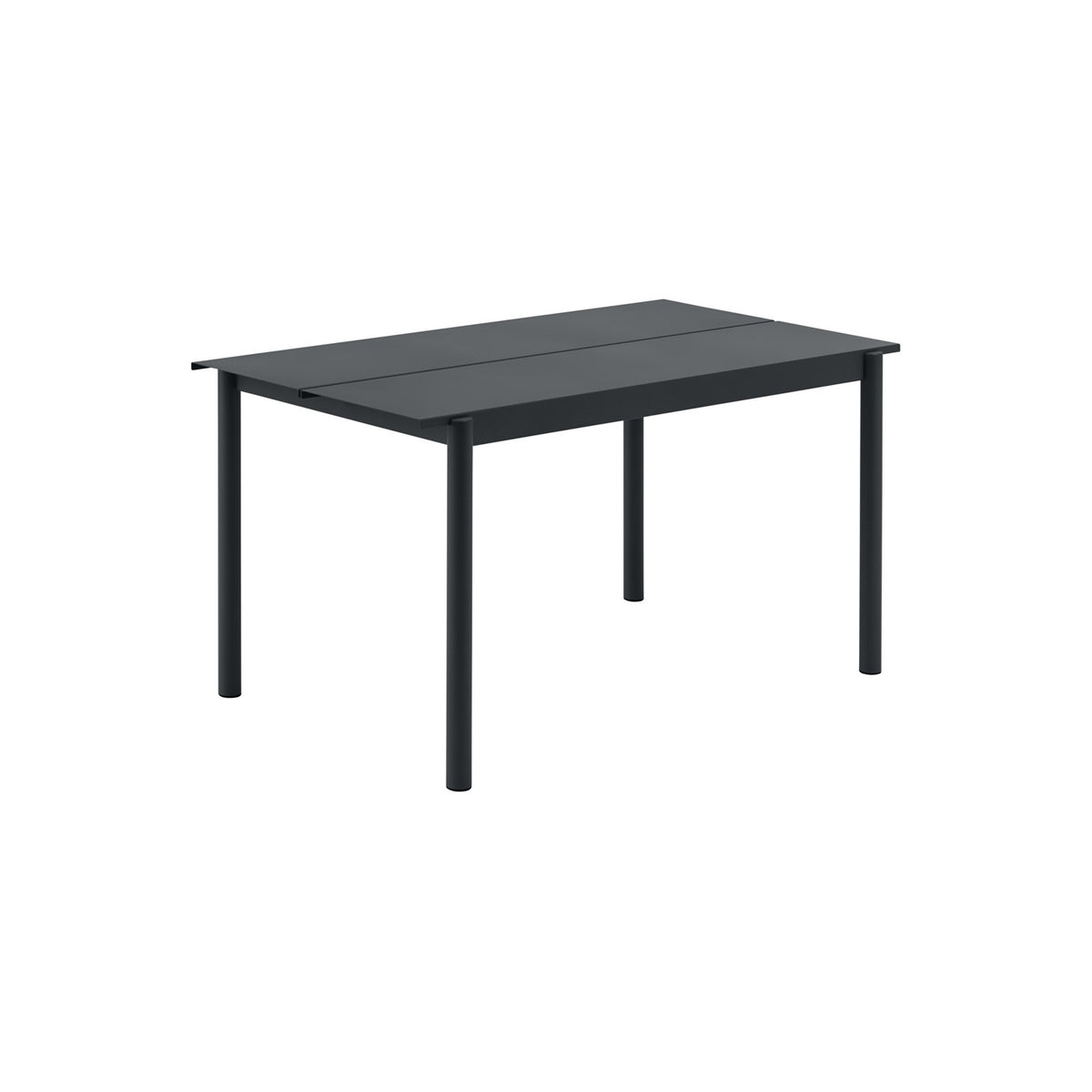 Linear Steel Table - 140 × 80 cm, Anthracite Black - Outdoor Dining Tables - Muuto