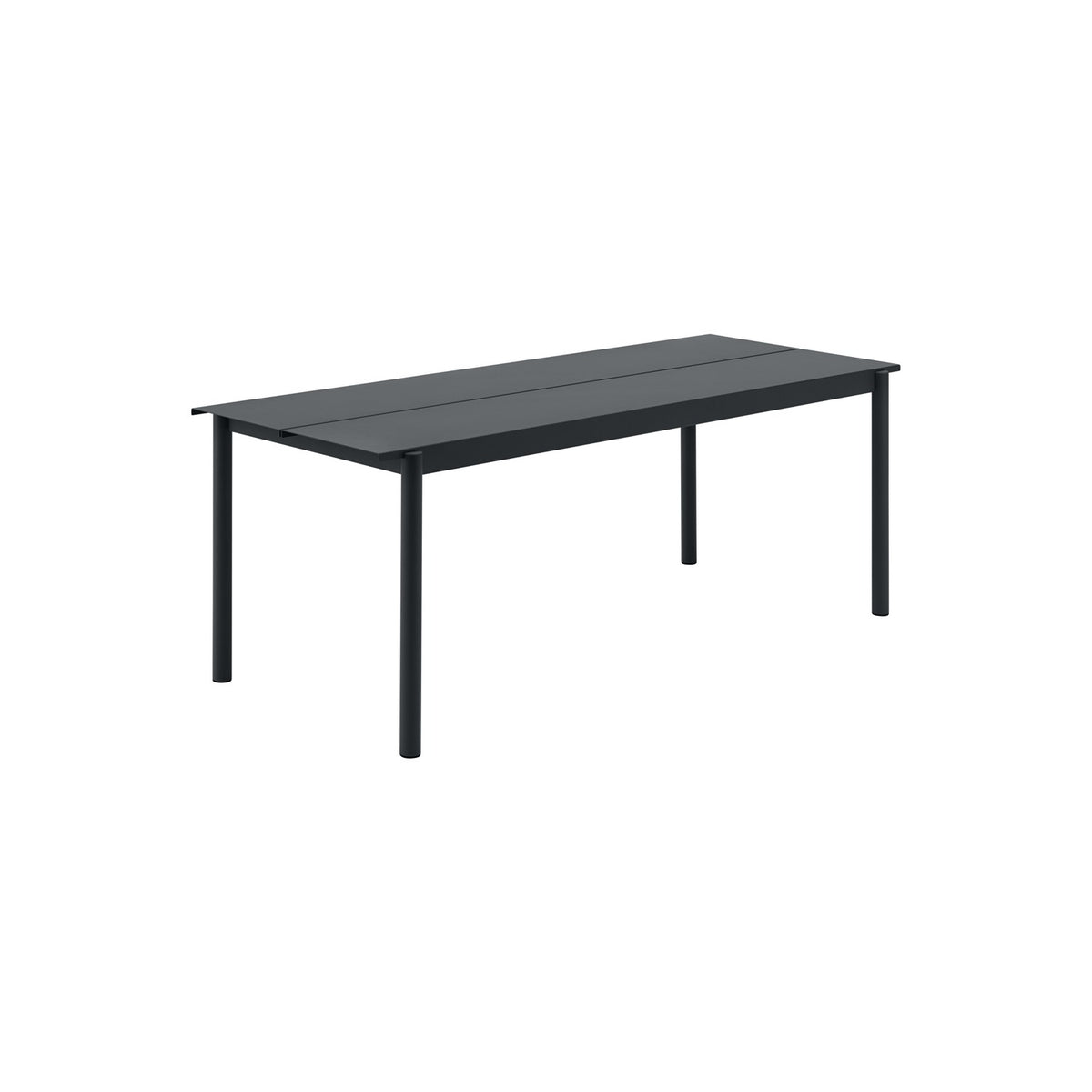 Linear Steel Table - 200 × 80 cm, Anthracite Black - Outdoor Dining Tables - Muuto