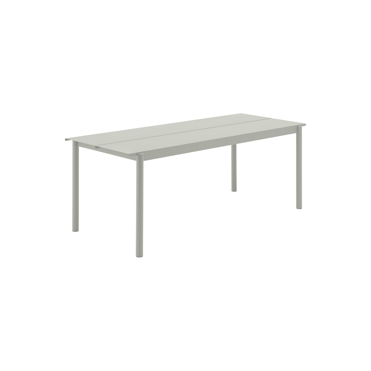 Linear Steel Table - 200 × 80 cm, Grey - Outdoor Dining Tables - Muuto
