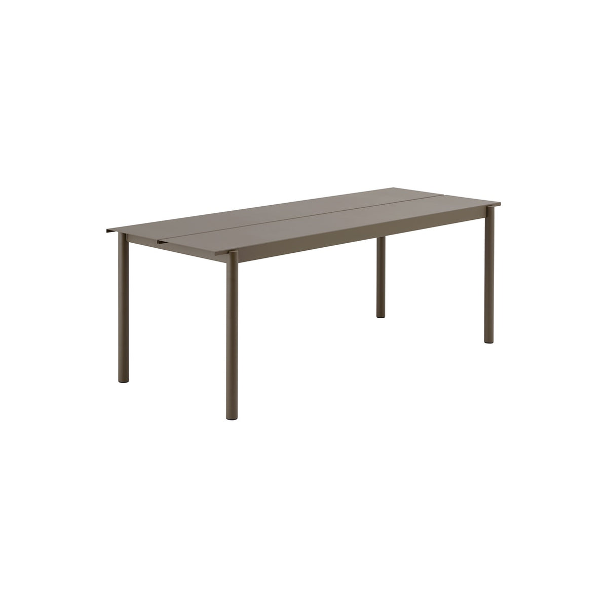 Linear Steel Table - 200 × 80 cm, Taupe - Outdoor Dining Tables - Muuto