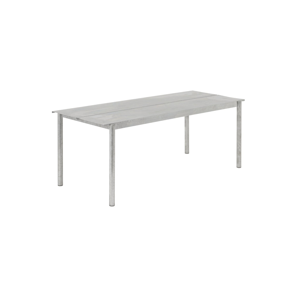 Linear Steel Table - 200 × 80 cm, Warm Galvanized Steel - Outdoor Dining Tables - Muuto