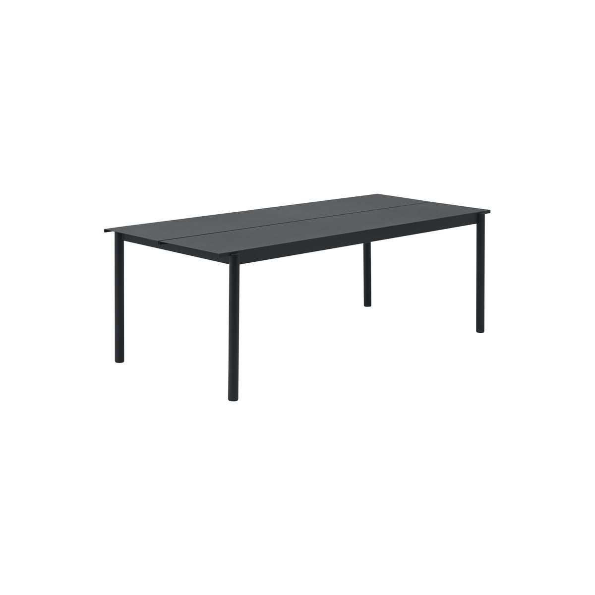 Linear Steel Table - 220 × 95 cm, Anthracite Black - Outdoor Dining Tables - Muuto
