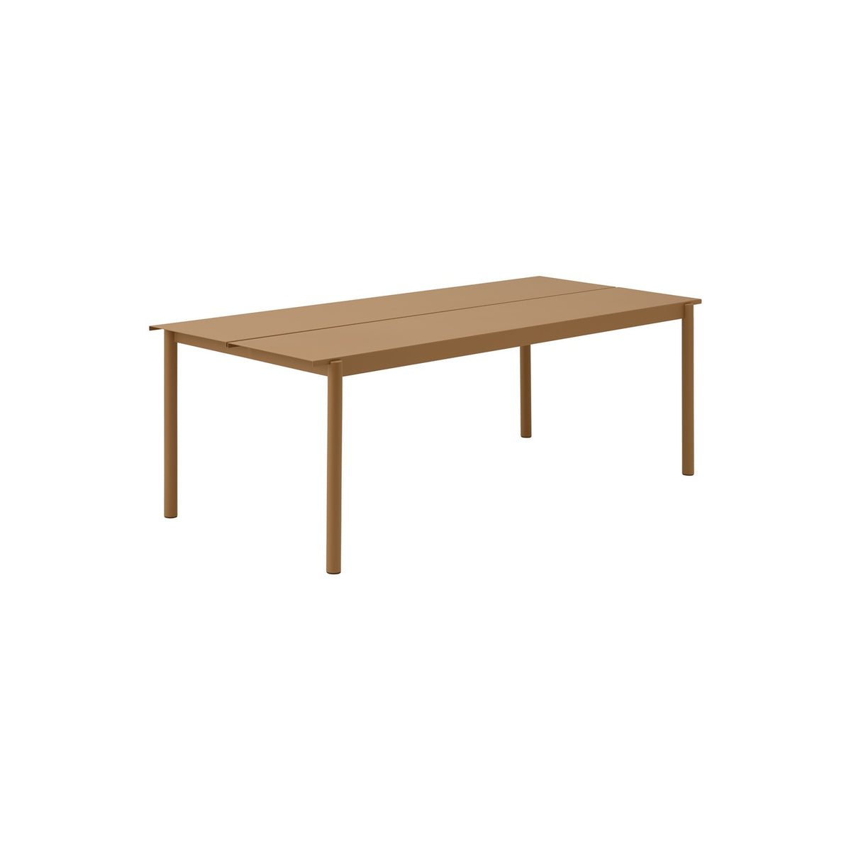 Linear Steel Table - 220 × 95 cm, Burnt Orange - Outdoor Dining Tables - Muuto