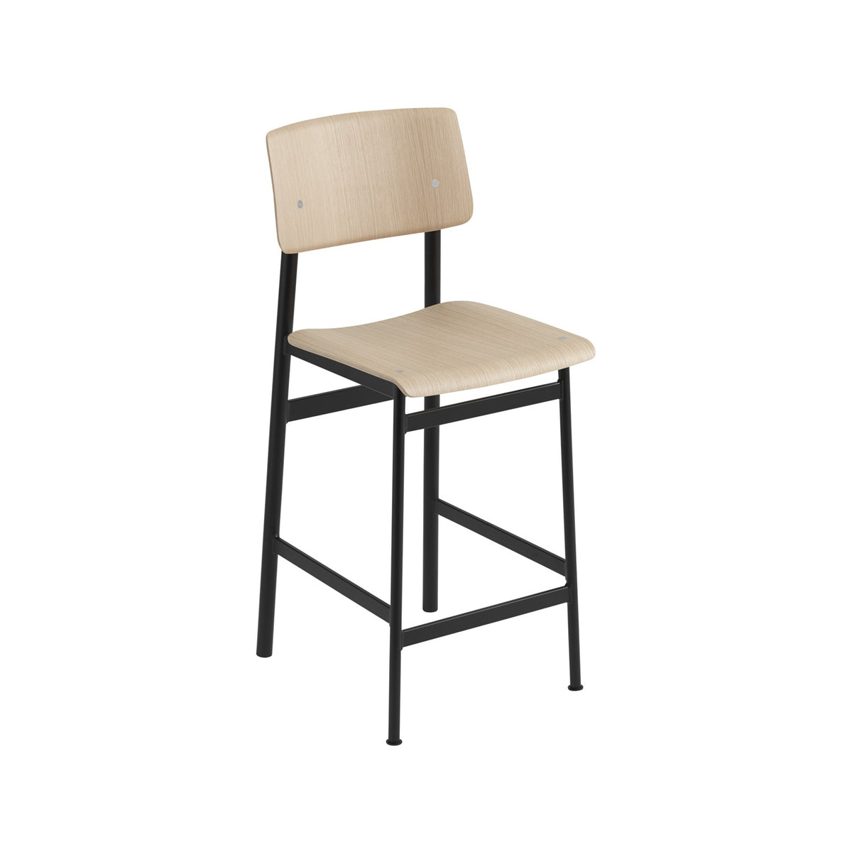 Loft Counter Stool - Oak / Black - Stools - Muuto
