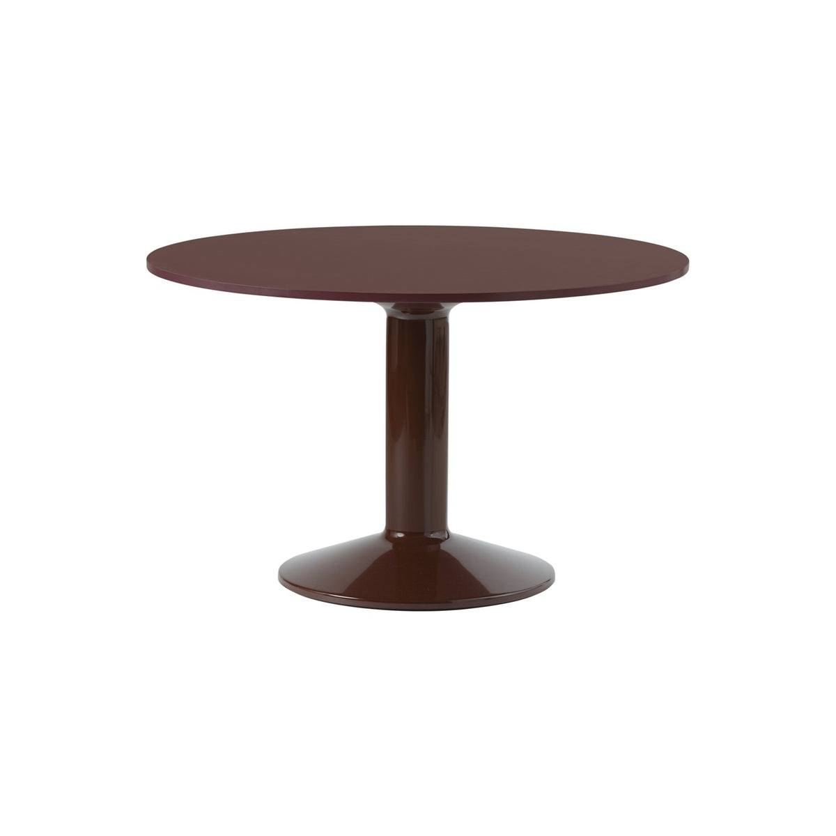 Midst Table - Ø 120 cm, Dark Red Linoleum, Dark Red - Dining Tables - Muuto