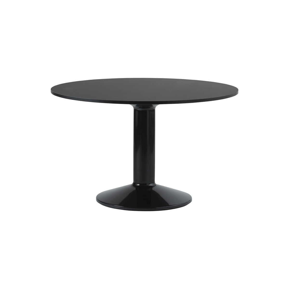 Midst Table - Ø 120 cm, Black Linoleum, Black - Dining Tables - Muuto
