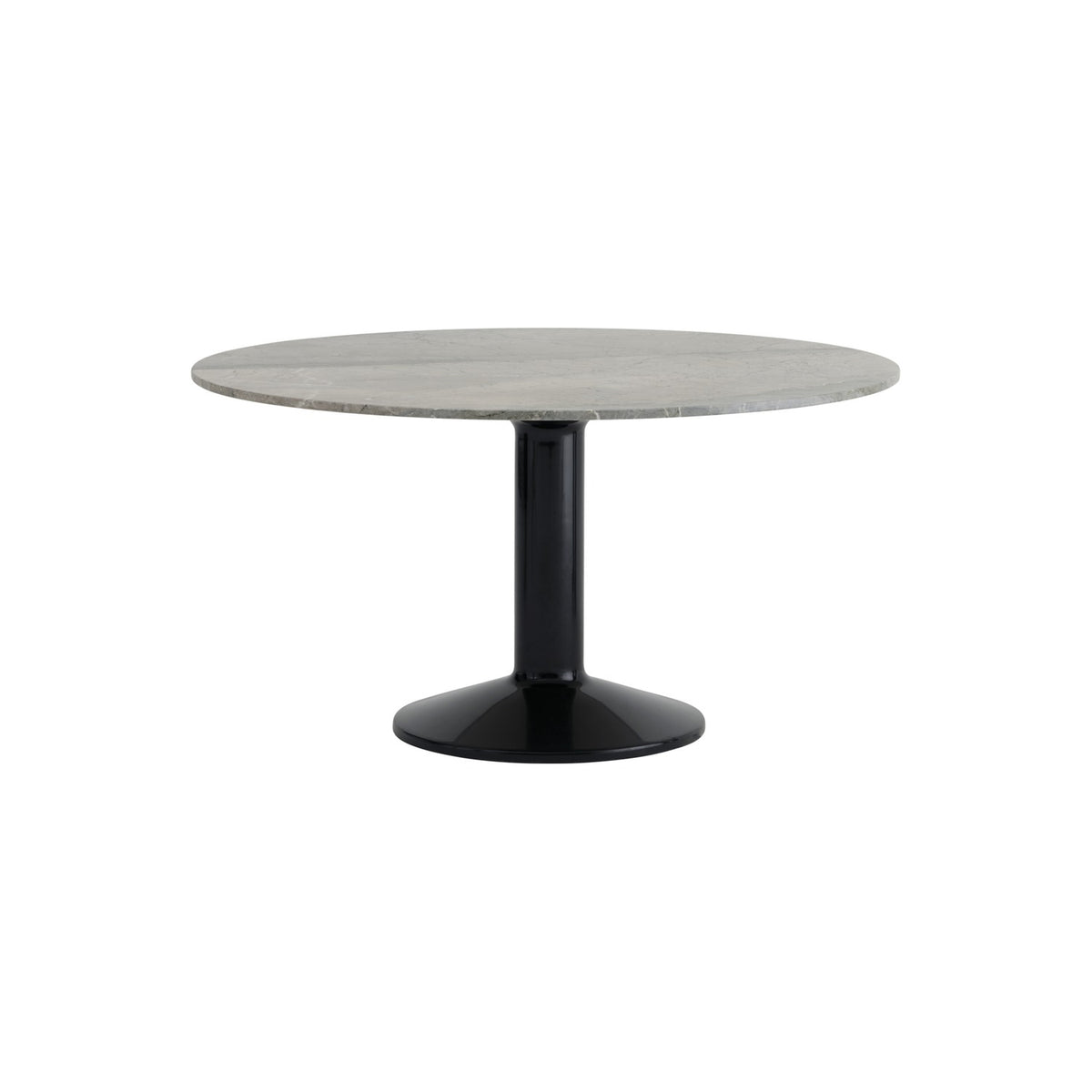 Midst Table - Ø 140 cm, Grey Marble, Black - Dining Tables - Muuto