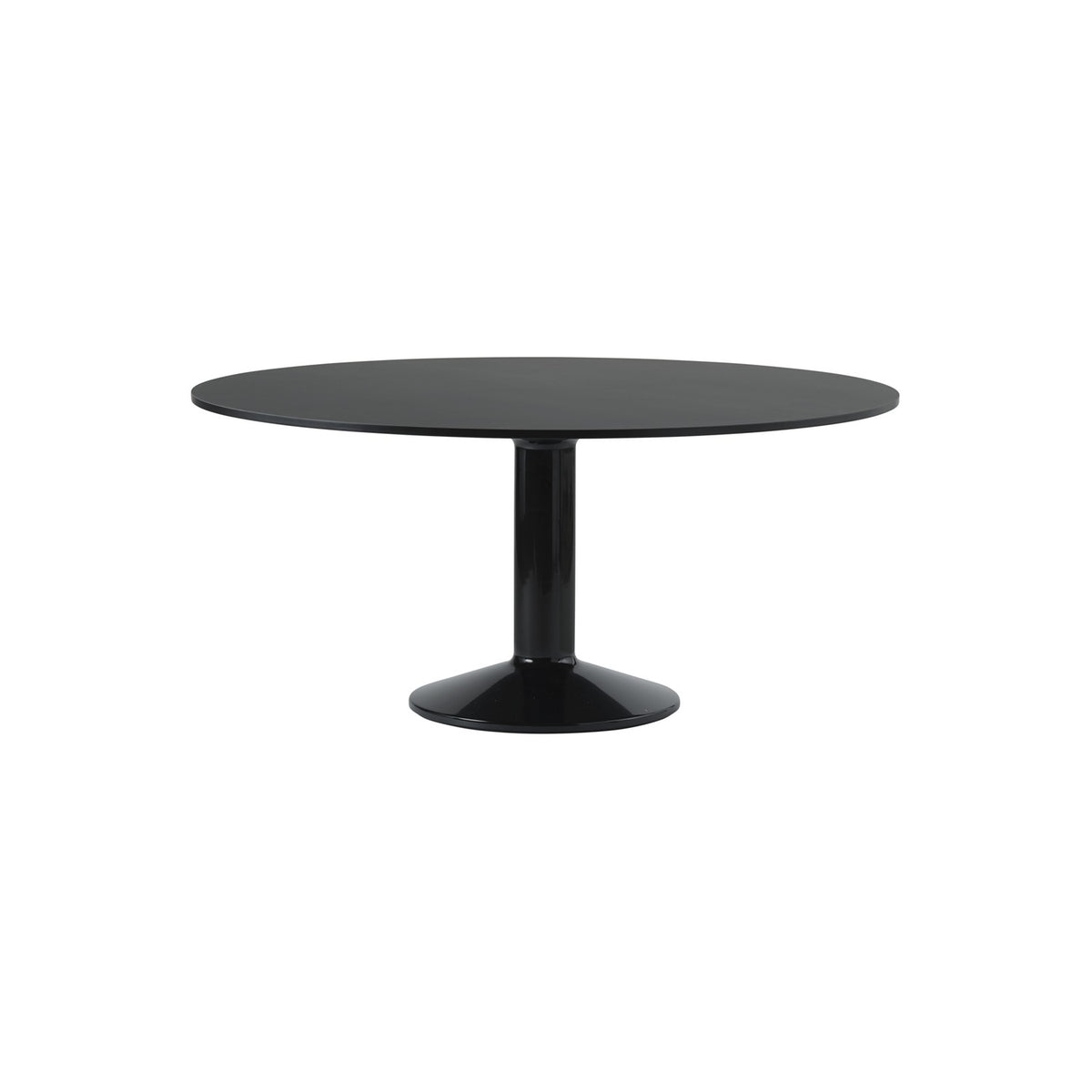 Midst Table - Ø 160 cm, Black Linoleum, Black - Dining Tables - Muuto