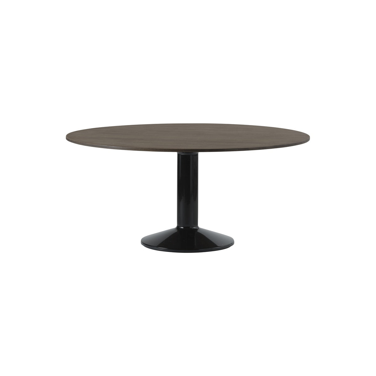 Midst Table - Ø 160 cm, Dark Oiled Oak, Black - Dining Tables - Muuto