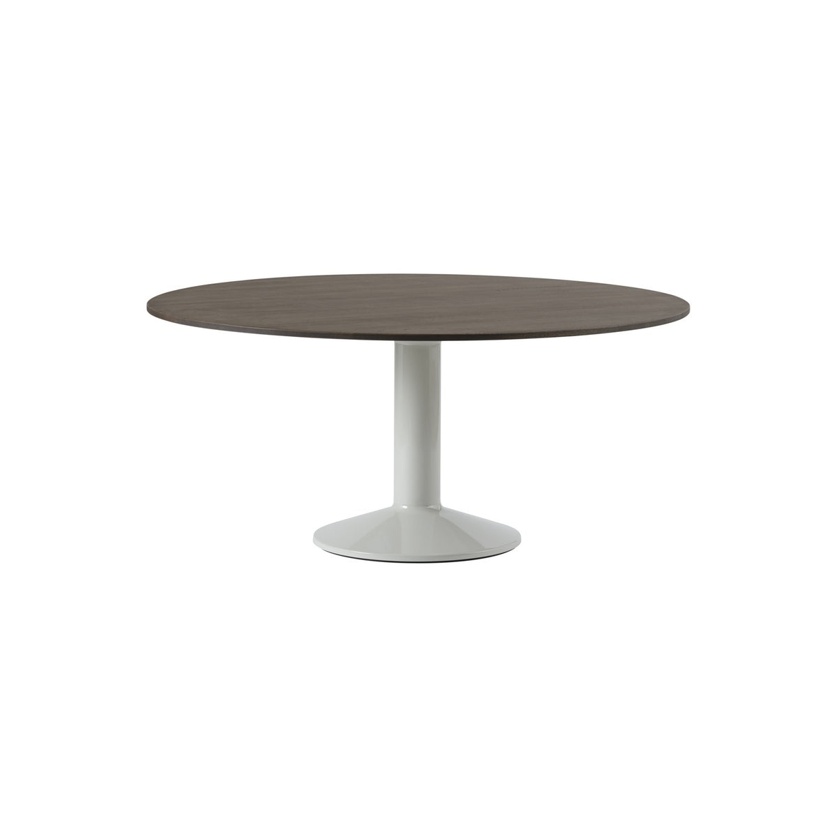 Midst Table - Ø 160 cm, Dark Oiled Oak, Grey - Dining Tables - Muuto