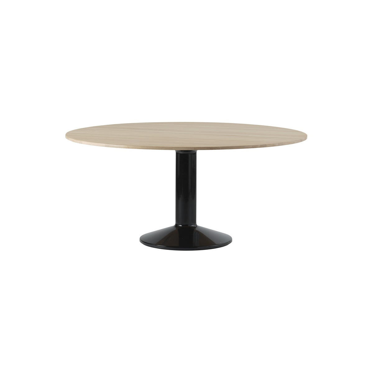 Midst Table - Ø 160 cm, Oiled Oak, Black - Dining Tables - Muuto