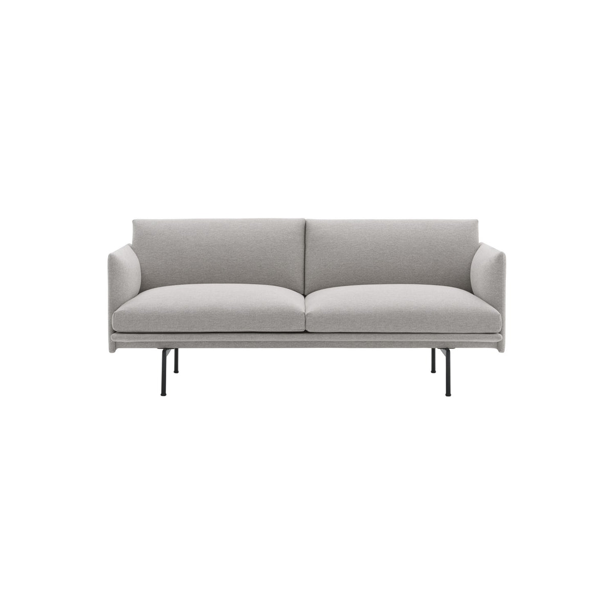 Outline Sofa - 2-Seater, Clay 12, Black - Sofas - Muuto