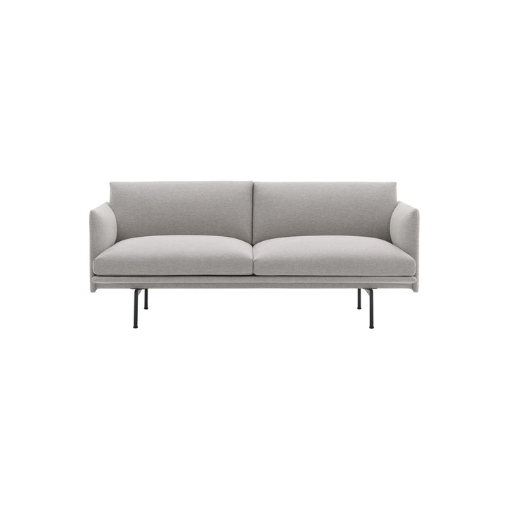 Outline Sofa - 2-Seater, Clay 12, Black - Sofas - Muuto