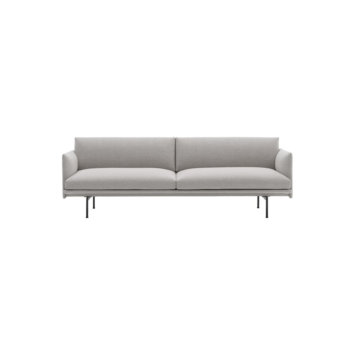 Outline Sofa - 3-Seater, Clay 12, Black - Sofas - Muuto
