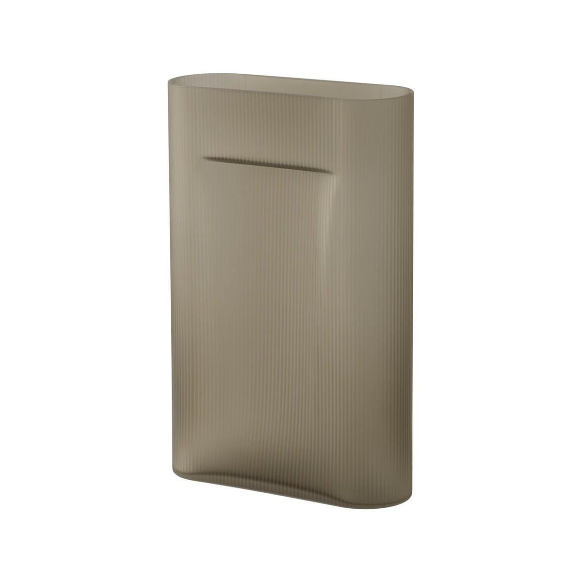 Ridge Vase - H 48.5 cm, Taupe Frosted Glass - Vase - Muuto